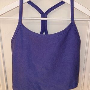 Beyond Yoga Spacedye Slim Racerback Cropped Tank in Indigo Heather - Small